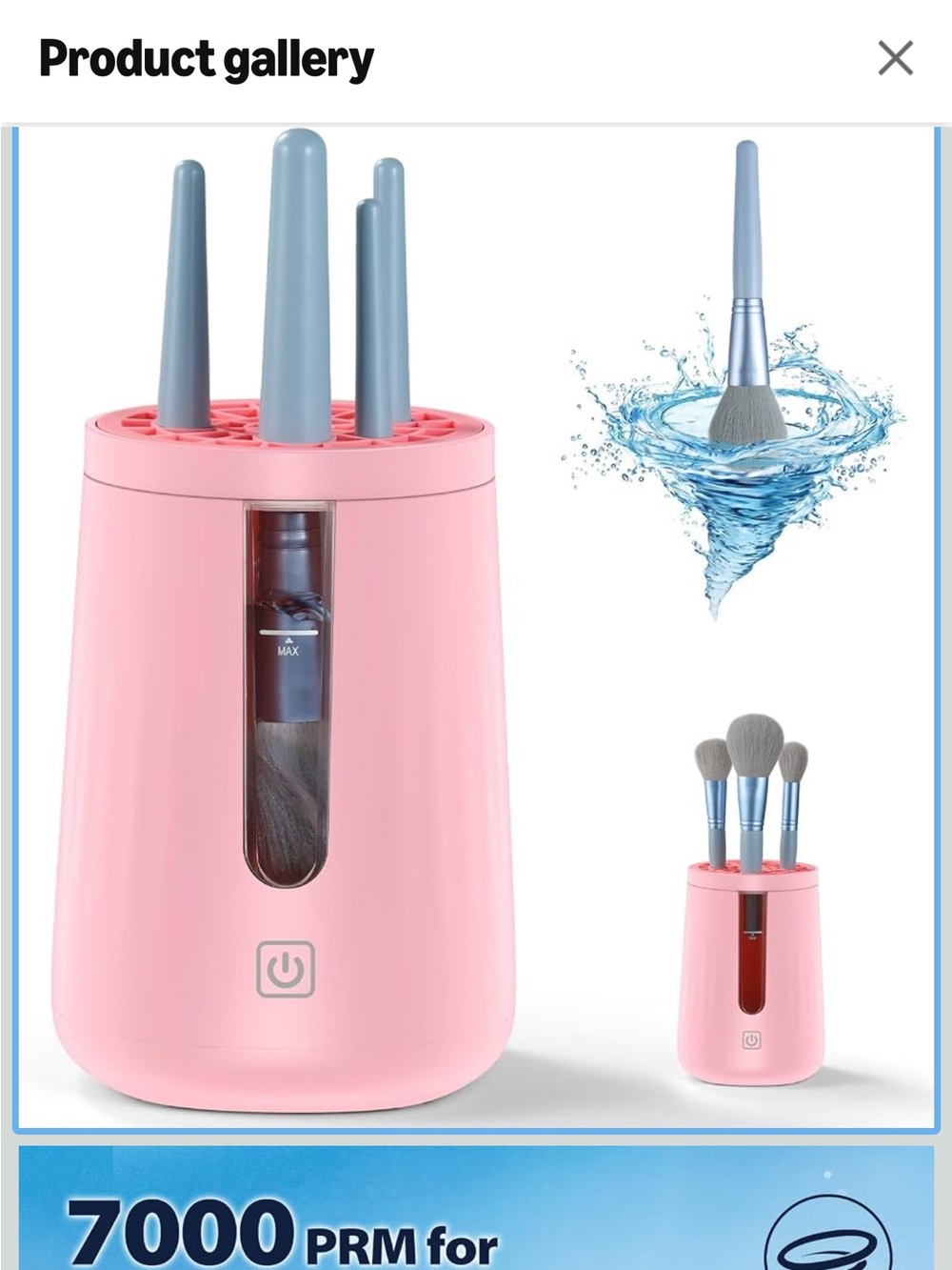 Pink Electric Makeup Brush Cleaner & Dryer - Compact Beauty Organizer